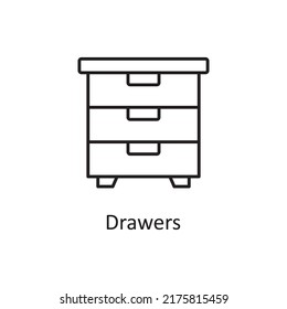 Drawers vector Outline Icon Design illustration. Project Managements Symbol on White background EPS 10 File