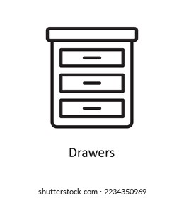 Drawers Vector Outline Icon Design illustration. Medical Symbol on White background EPS 10 File