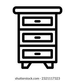Drawers Vector Thick Line Icon For Personal And Commercial Use.

