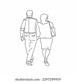 Drawing 2 dimension people, People outline draw