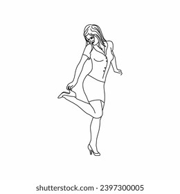 Dibujo de 2 personas de dimensión, dibujo de contorno de personas