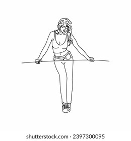 Dibujo de 2 personas de dimensión, dibujo de contorno de personas
