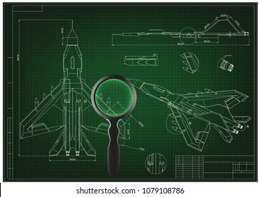 Drawing and 3d model fighter on a green background