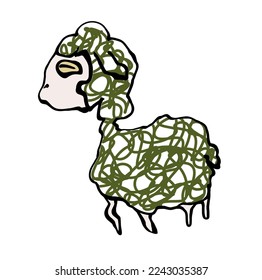 Drawing abstract
 sheep isolate vector 