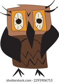 drawing abstraction owl on a white background