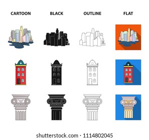 Drawing accessories, metropolis, house model. Architecture set collection icons in cartoon,black,outline,flat style vector symbol stock illustration web.