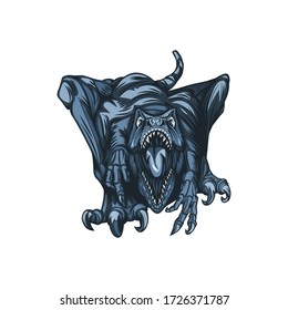 A drawing of an aggressive lizard ready to attack.
