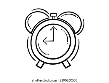 drawing of an alarm clock on a white background