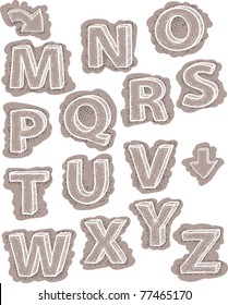 drawing the alphabet. letters are not background. strokes beyond the letters are grouped together in separate groups and can be removed.