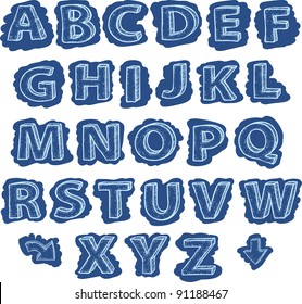 drawing the alphabet. letters are not background. strokes beyond the letters are grouped together in separate groups and can be removed.