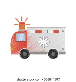 drawing ambulance transport emergency vector illustration eps 10