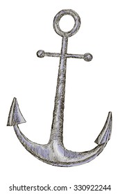 Drawing Anchor on white background
