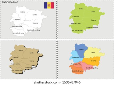Drawing of Andorra map. vector map
