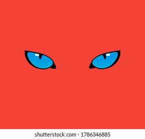 drawing of angry cat's eyes