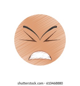 drawing angry winking emoticon image vector illustration eps 10