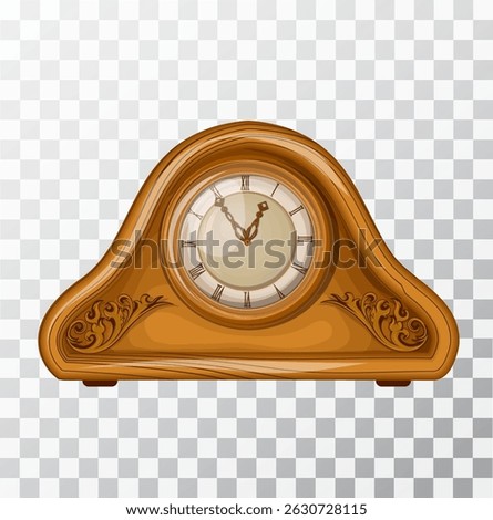 
Drawing of an antique clock. Hand drawn in realistic style. Isolate, clip art, Vector illustration.