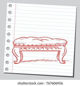 Dibujo de un reposapiés antiguo 