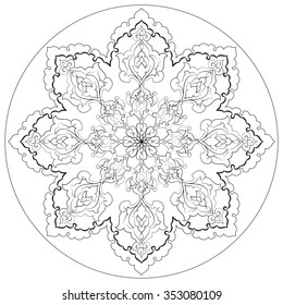 drawing antique ottoman turkish design pattern vector