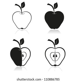 Drawing of apples. Vector. EPS-10 (non transparent elements),  gradient.