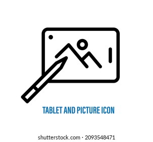 drawing application and graphic pen tablet for creating digital arts. editable vector.
