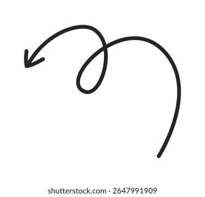 Drawing arrow scribble doodle icon isolated vector illustration