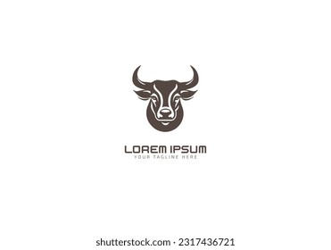 drawing art Black head bull cow ox buffalo logo design inspiration