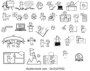 Drawing Art of Comic Priest Monk - Various Concepts Vector illustrations