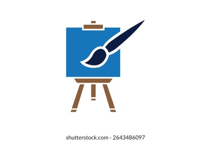 Drawing and art icon concept Artist easel icon. Vector and glyph