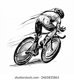 Drawing art lines of road bicycle racing 