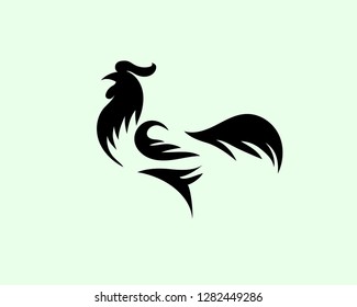 drawing art rooster, chicken body logo design inspiration