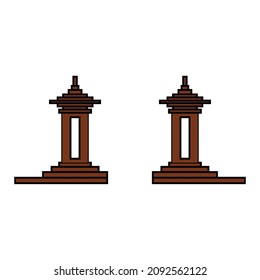 drawing art, simple temple gate vector on white background