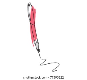 Drawing of an arty pen