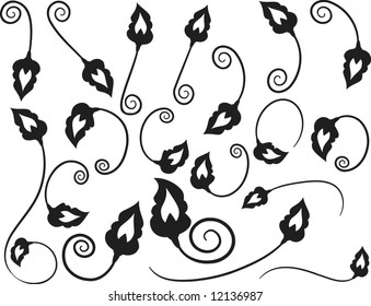 Drawing of Arum Lily element. One color.