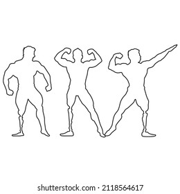 Drawing of athletes with prostheses. Sports for everyone. Sports men. Vector art