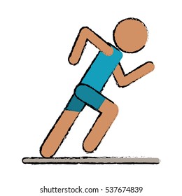 drawing athletic runner sport active