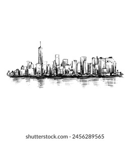 Drawing background of New York skyline 