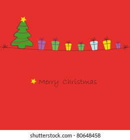 Drawing background on Christmas card