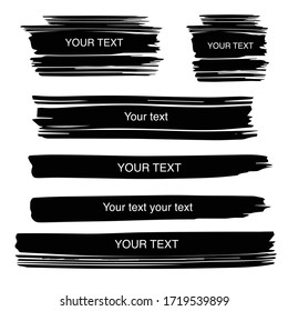 Drawing background with place for your text. Set of black ink strokes. Stylish elements. Black brush elements. Dirty artistic design elements.