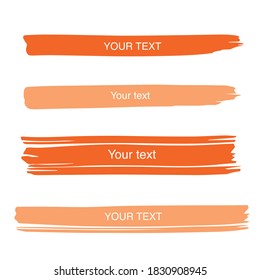 Drawing background with place for your text. Dirty artistic design elements. Set of orange ink strokes. Stylish elements. Orange brush elements. 