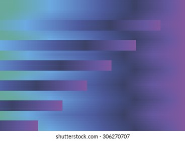 Drawing of a background with stripes and gradient,  transitions between colors green, blue and violet