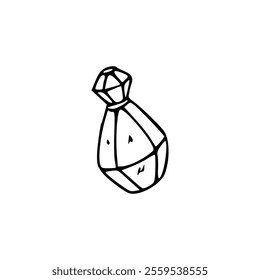 A drawing of a bag with a diamond shape