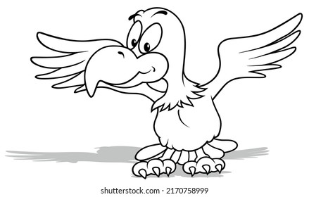 Drawing Bald Eagle Outstretched Wings Cartoon Stock Vector (Royalty ...