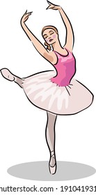 drawing of Ballerinas stock illustration , Ballet Dancer Girl Vector illustration