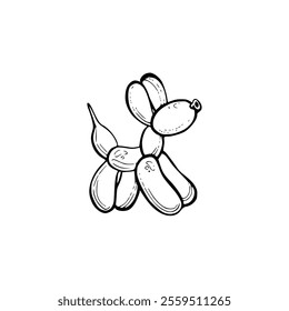 A drawing of a balloon dog