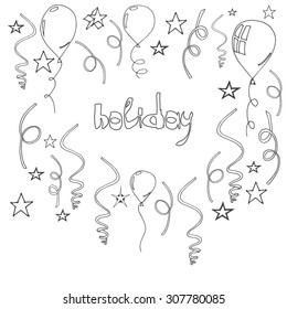 Hand Drawn Doodle Party Background Air Stock Vector (Royalty Free ...