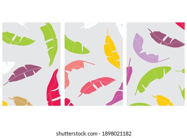 Drawing of banana leaf art with simple shapes. Abstract Art Designs for prints, covers, wallpapers, Minimalist and natural wall art. Vector illustration