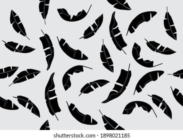 Drawing of banana leaf art with simple shapes. Abstract Art Designs for prints, covers, wallpapers, Minimalist and natural wall art. Vector illustration