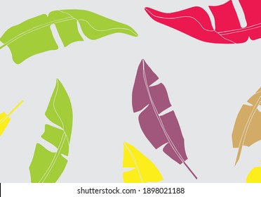 Drawing of banana leaf art with simple shapes. Abstract Art Designs for prints, covers, wallpapers, Minimalist and natural wall art. Vector illustration