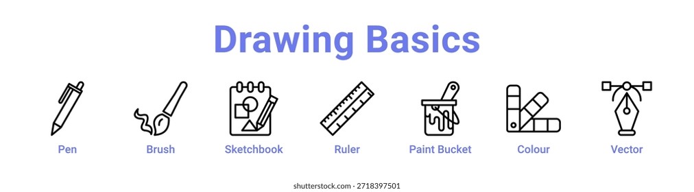 -Drawing Basics icon banner and collection