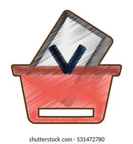 drawing basket buying online computer wireless vector illustration eps 10